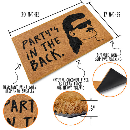 Party's in The Back Coir Door Mat 30x17 Inch