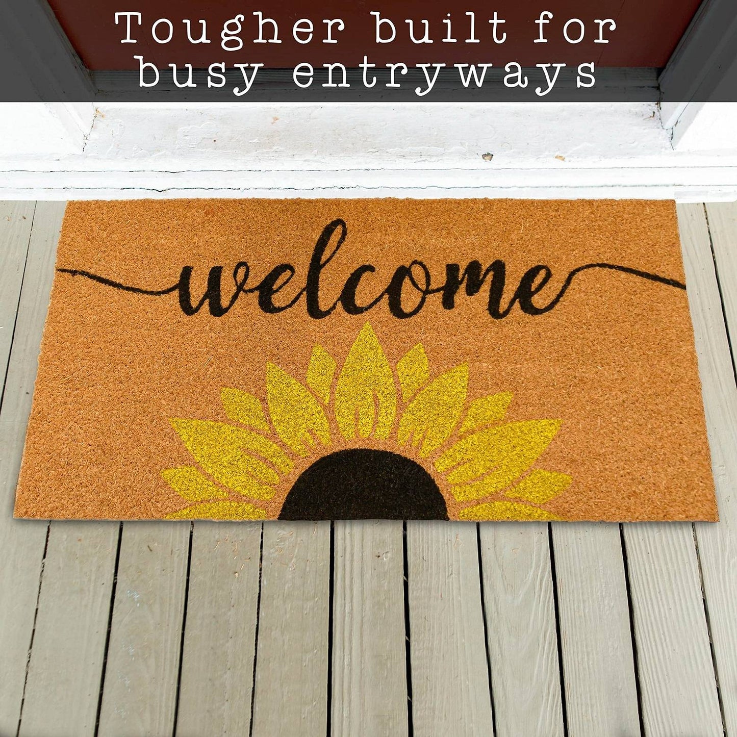 Welcome Sunflowers Doormat 30x17 Inch