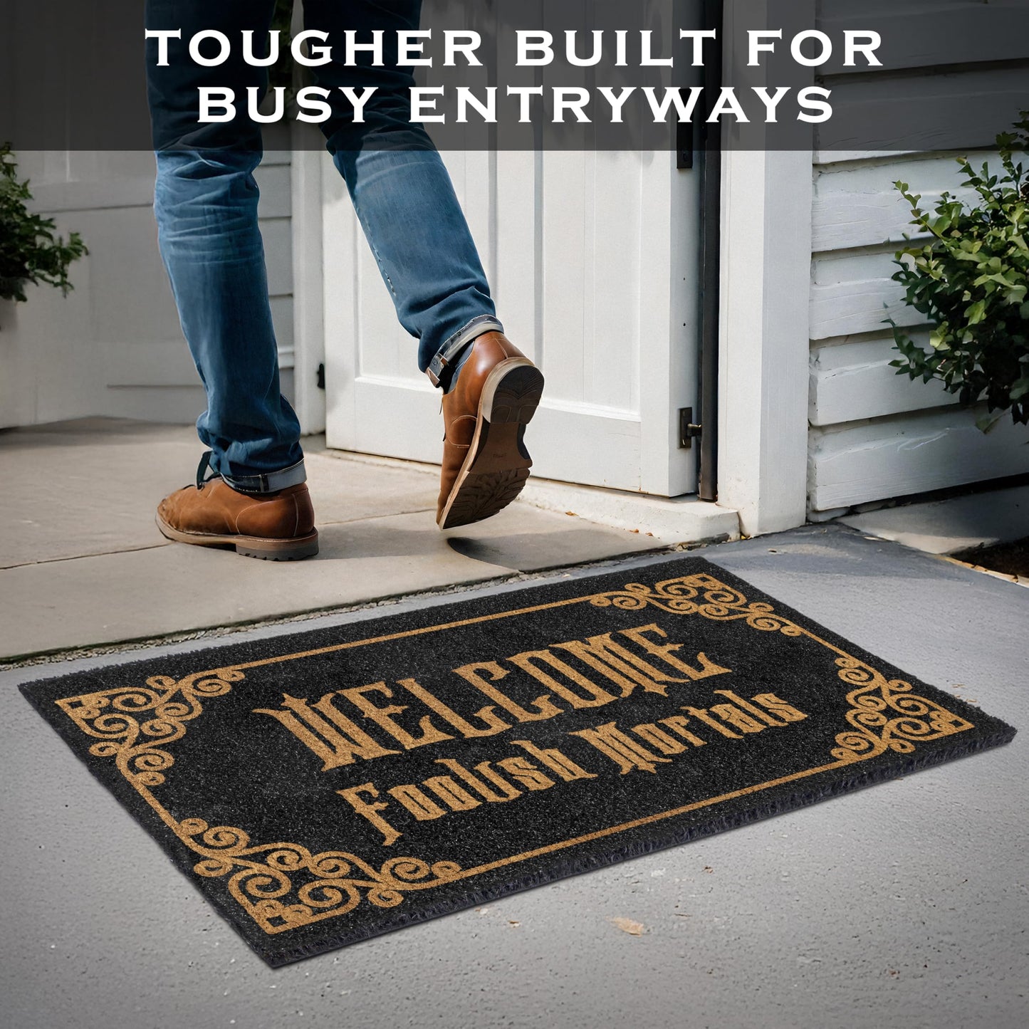 Welcome Foolish Mortals Doormat 30x17 Inch