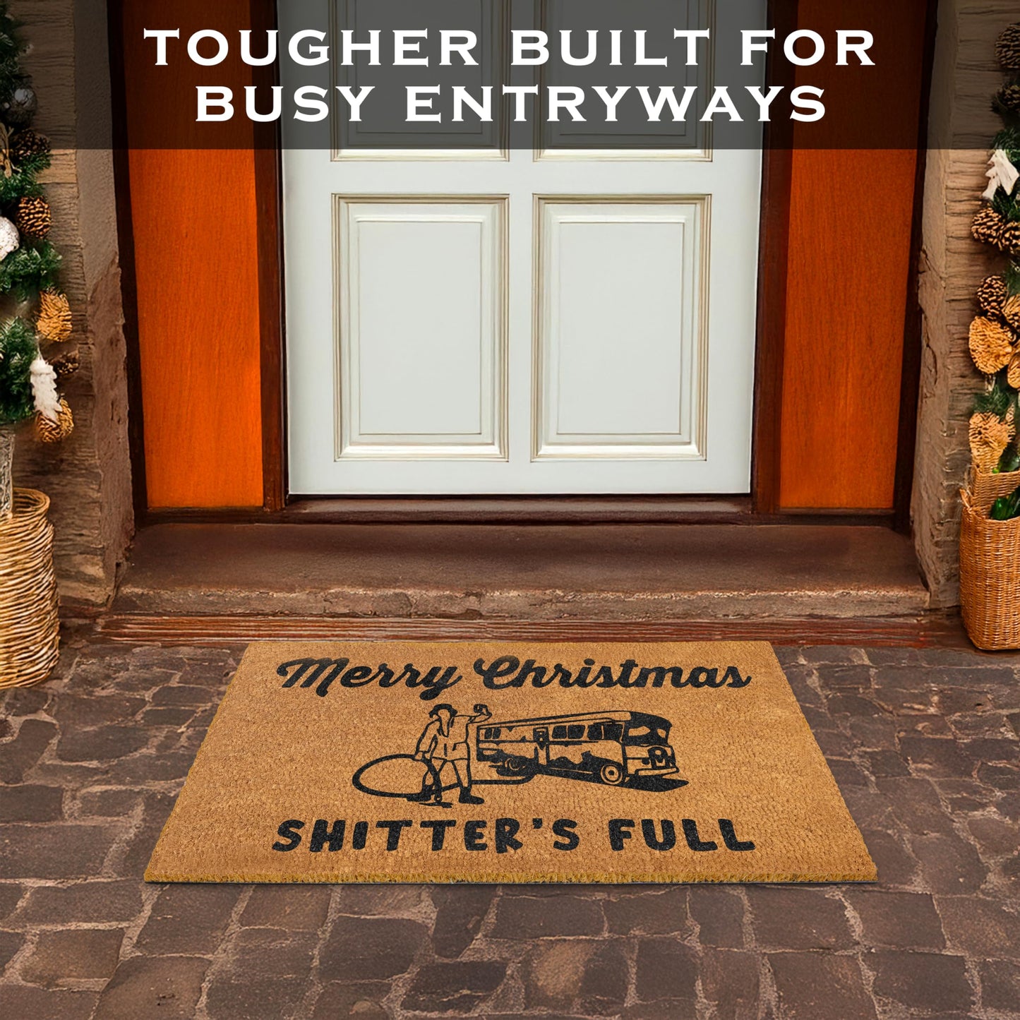 Merry Christmas Shitter's Full Door Mat 30x17 Inch