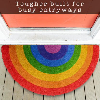 Rainbow Halfmoon Summer Spring Doormat 30"x17"