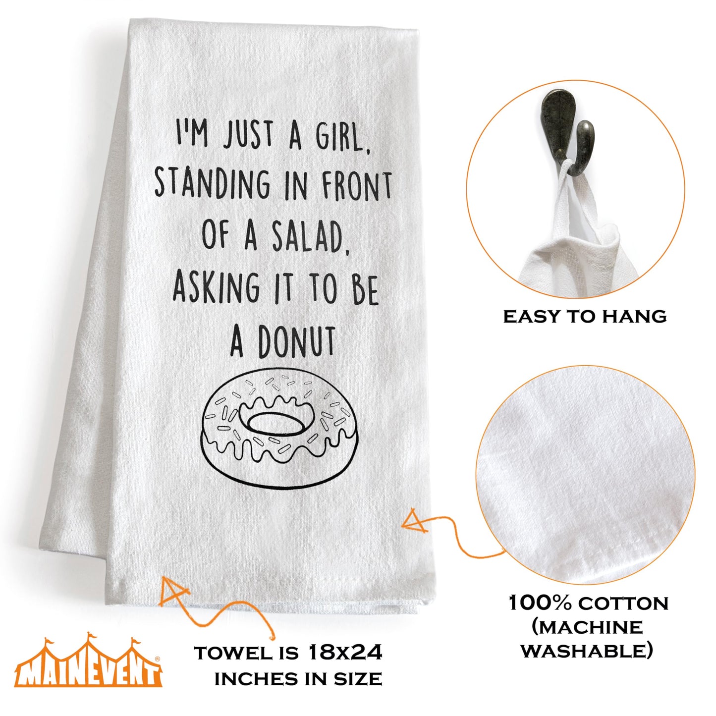 I'm Just A Girl Standing in Front of A Salad Funny Dish Towel 18x24 Inch
