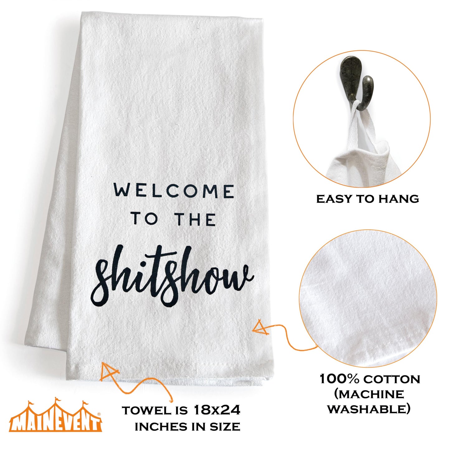 Welcome To The Shit Show  Funny Kitchen Towel 18x24 Inch