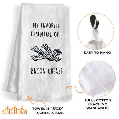 My Favorite Essential Oil: Bacon Grease Towel 18x24 Inch Funny Kitchen Towel