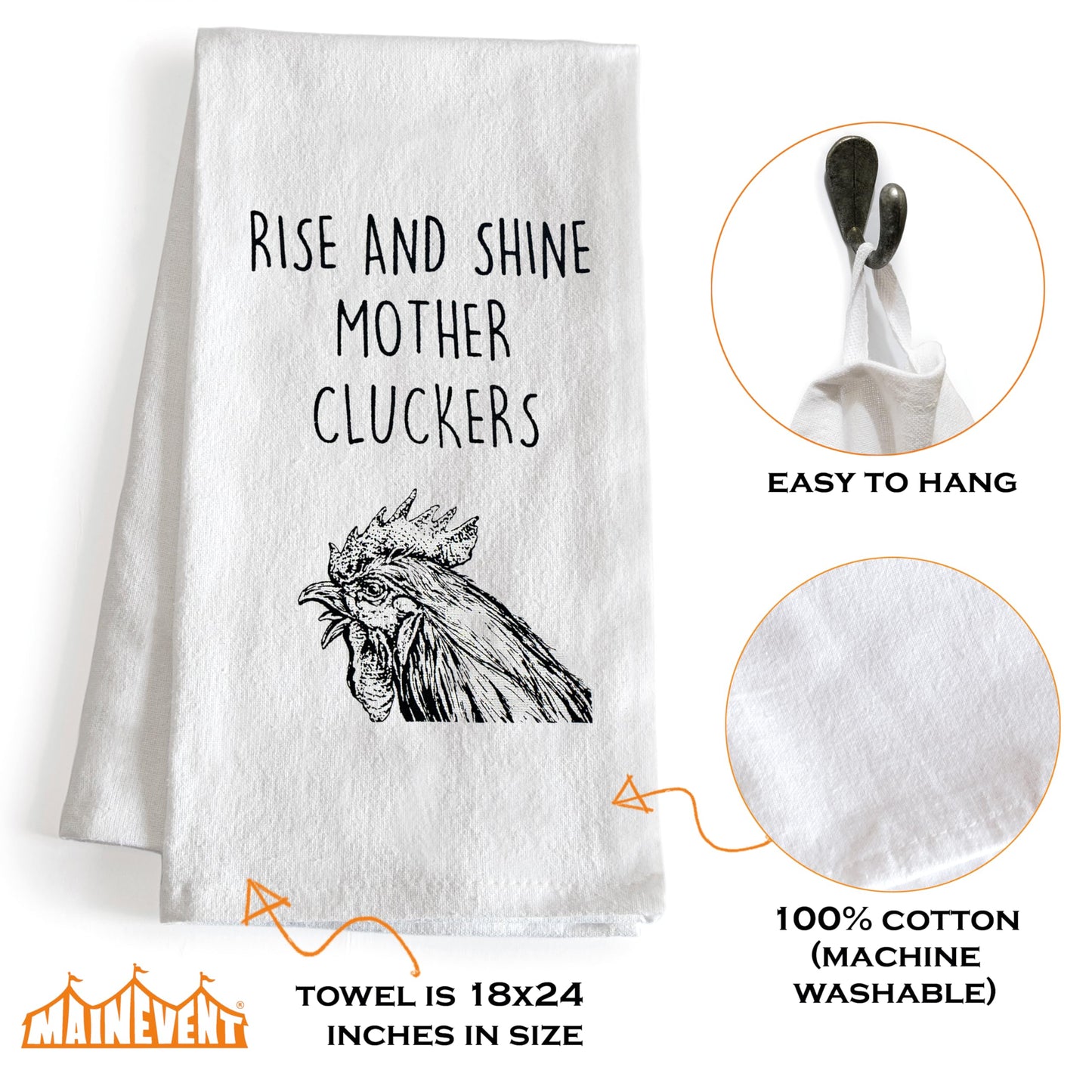 Rise And Shine Mother Cluckers Kitchen Towels 18x24 Inch
