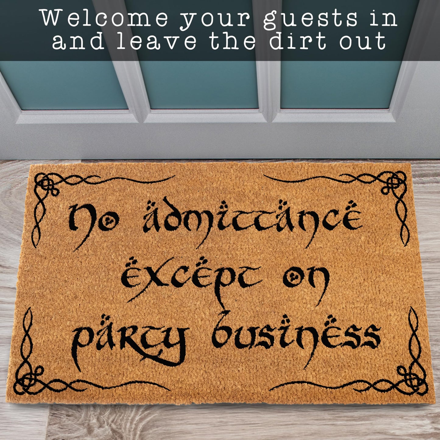 No Admittance Except On Party Business Coir Door Mat Outdoor 30x17 Inch