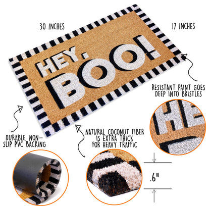 Hey Boo Door Fall Coir Mat 30x17 Inch