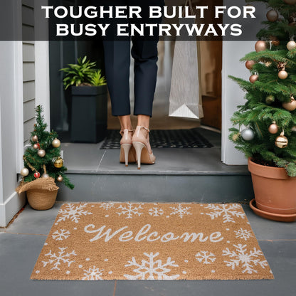 Snowflake Coir Doormat 30x17 Inch
