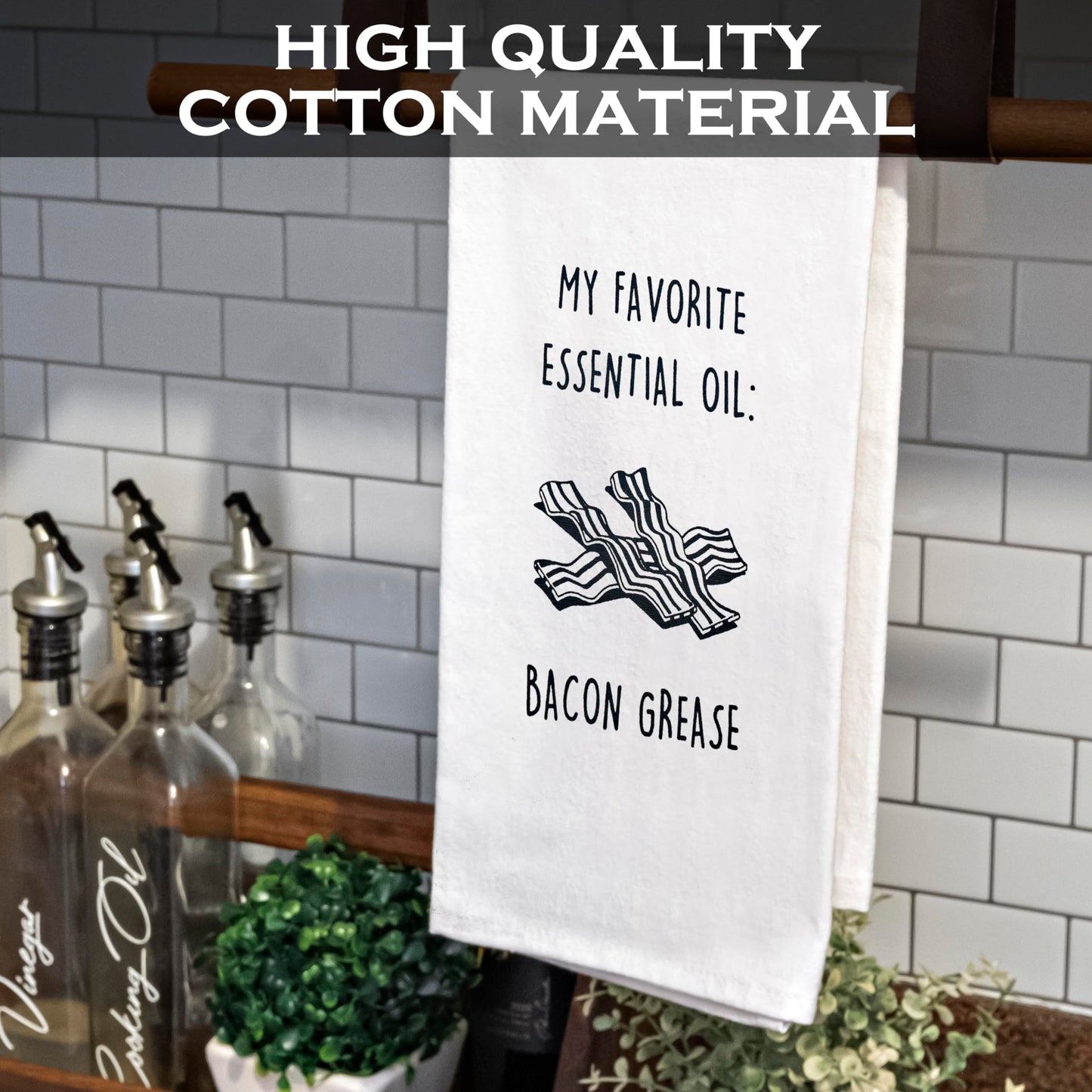 My Favorite Essential Oil: Bacon Grease Towel 18x24 Inch Funny Kitchen Towel