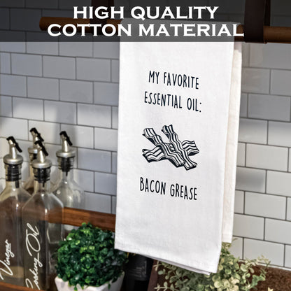 My Favorite Essential Oil: Bacon Grease Towel 18x24 Inch Funny Kitchen Towel