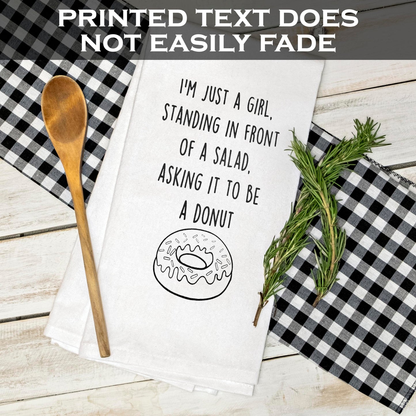 I'm Just A Girl Standing in Front of A Salad Funny Dish Towel 18x24 Inch