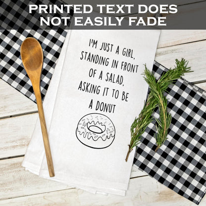 I'm Just A Girl Standing in Front of A Salad Funny Dish Towel 18x24 Inch