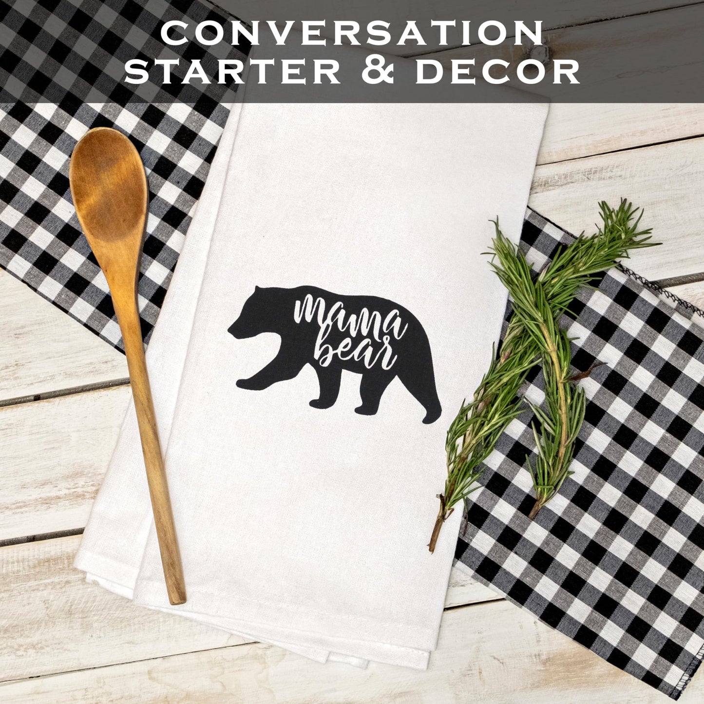 Mama Bear Grandma Kitchen Towel 18x24 Inch, Grandma Dish Towel