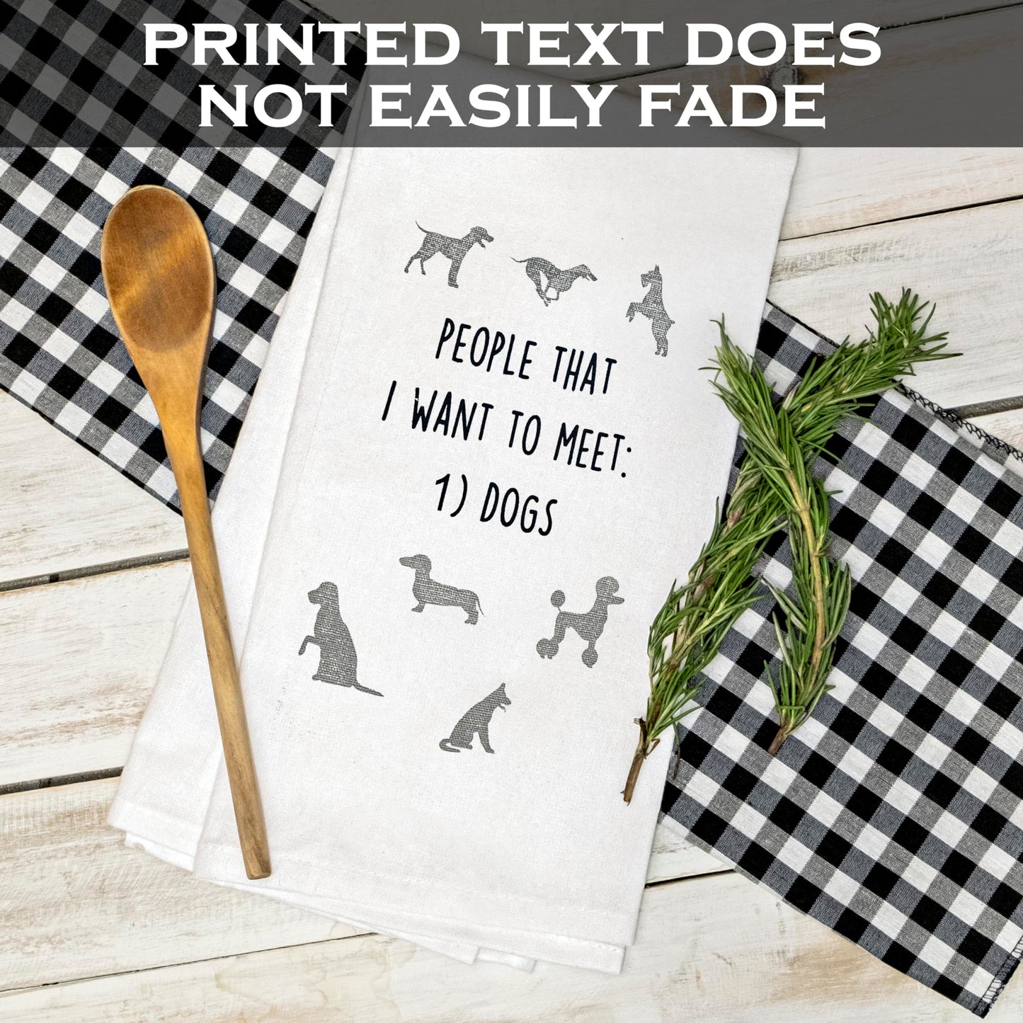 People That I Want To Meet: Dogs 18x24 Inch Cotton Kitchen Towels