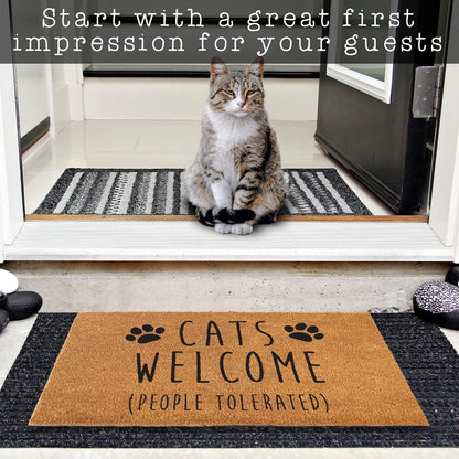 Cats Welcome People Tolerated Doormat 30x17 Inch