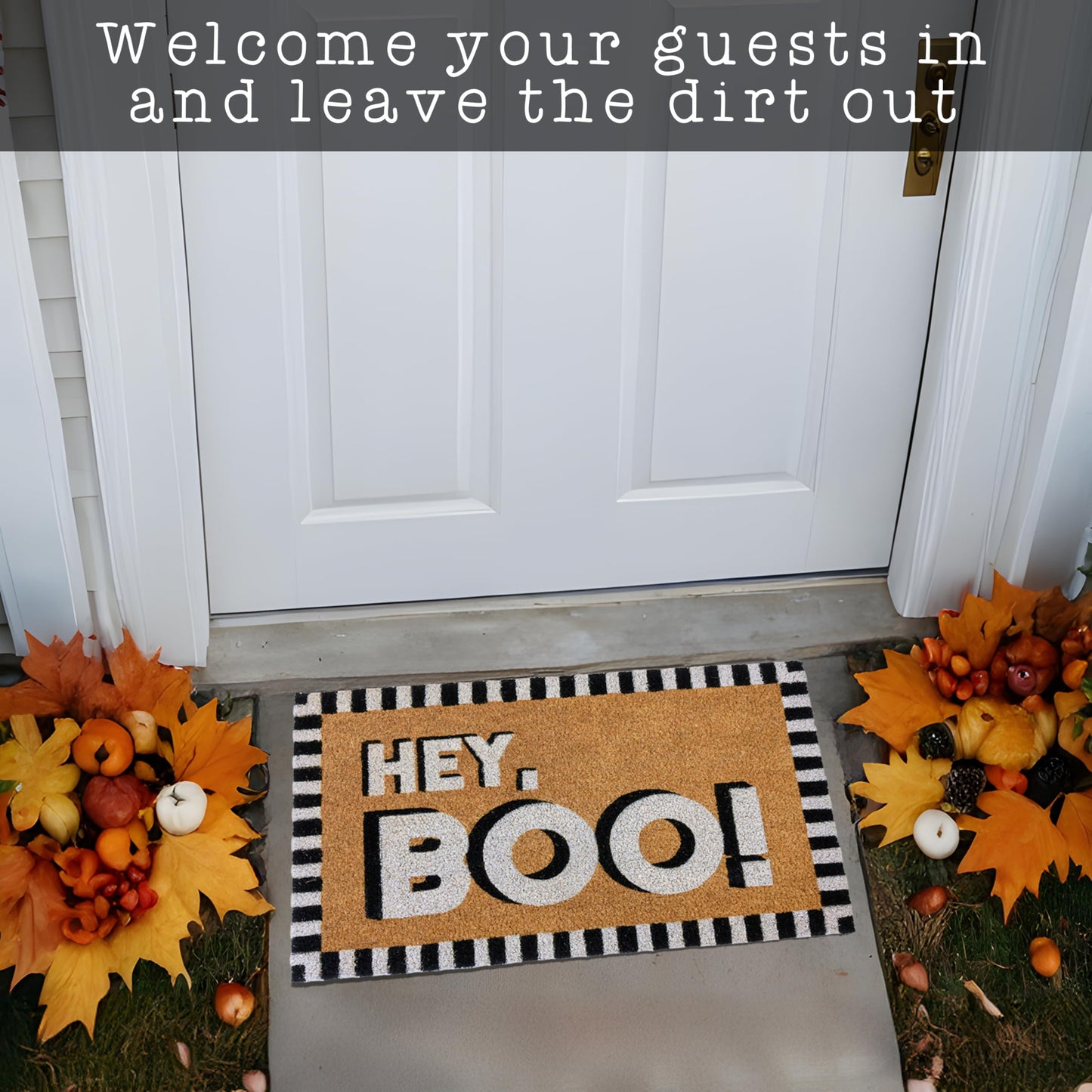 Hey Boo Door Fall Coir Mat 30x17 Inch