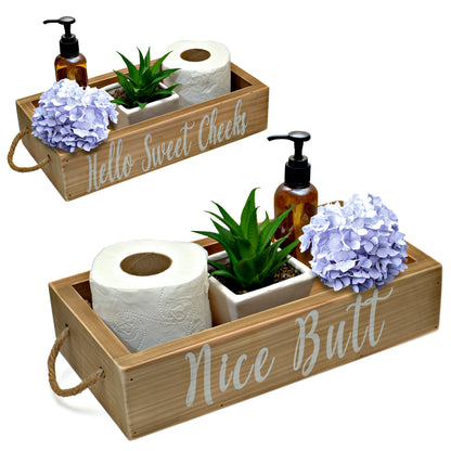 Nice Butt Bathroom Decor Box, 2 Sides - Funny Gift