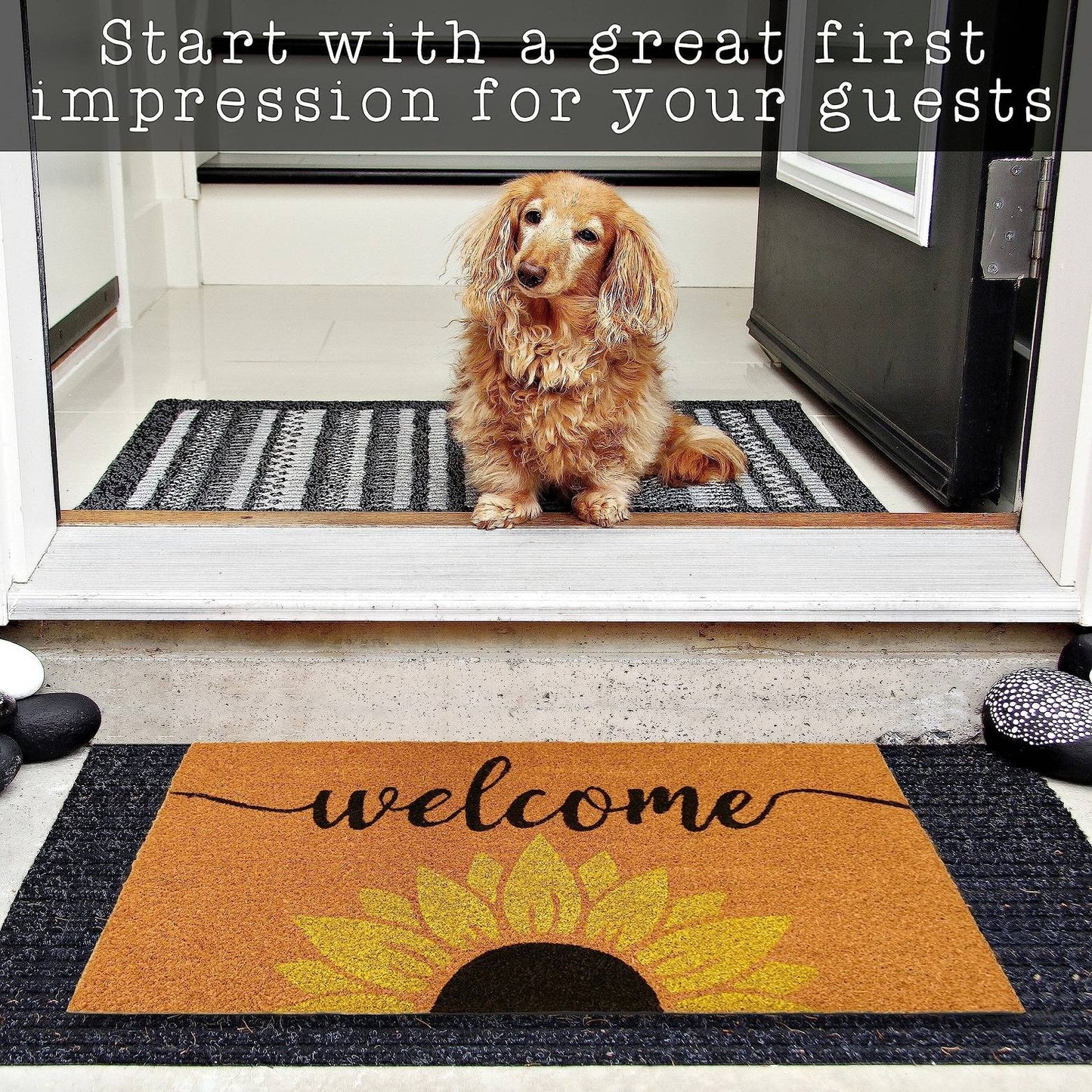Welcome Sunflowers Doormat 30x17 Inch