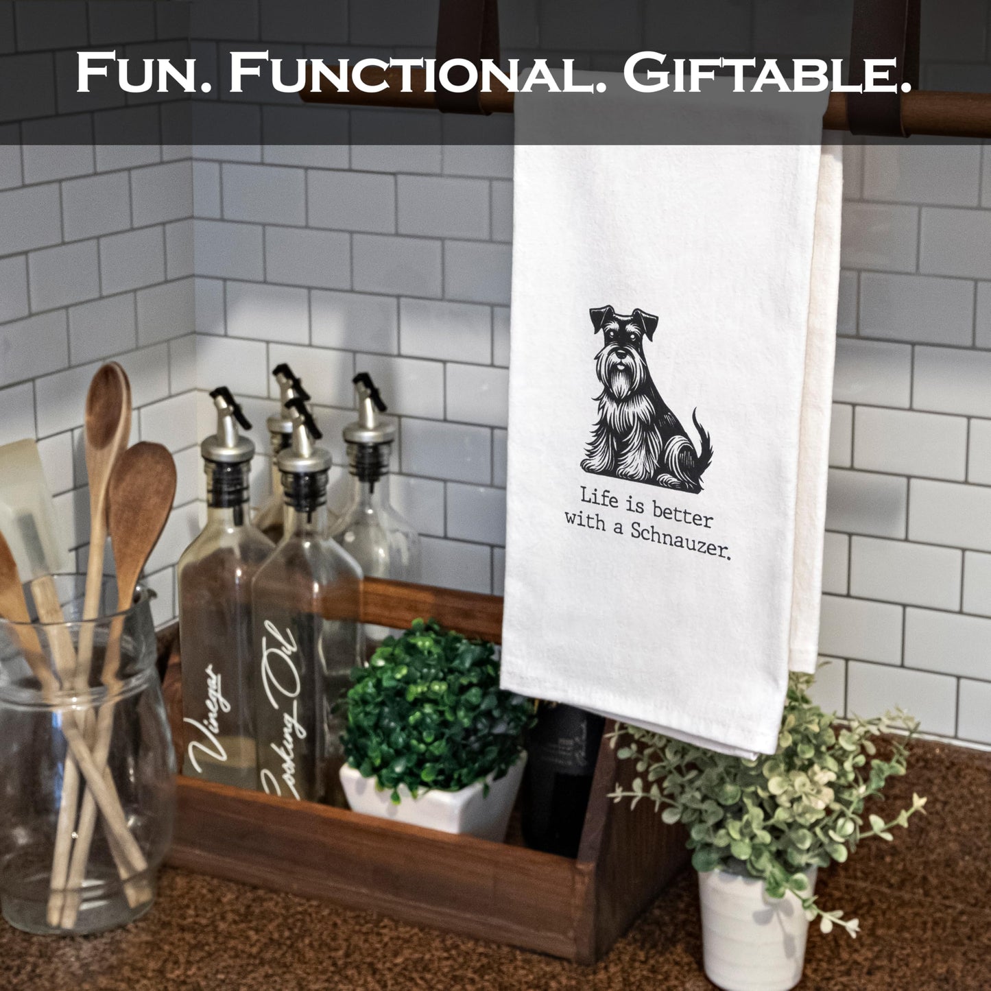 Life Is a Better with a Schnauzer Kitchen Towel 18x24 Inch