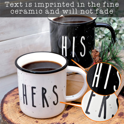 Hers/His Ceramic Coffee Mug Set for 2