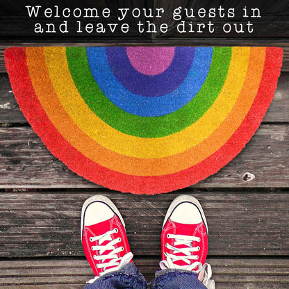 Rainbow Halfmoon Summer Spring Doormat 30"x17"