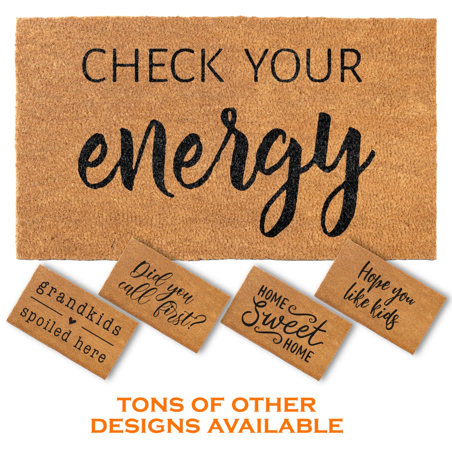 Coir Mat Check Your Energy 30"x17"