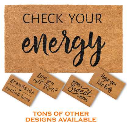 Coir Mat Check Your Energy 30"x17"
