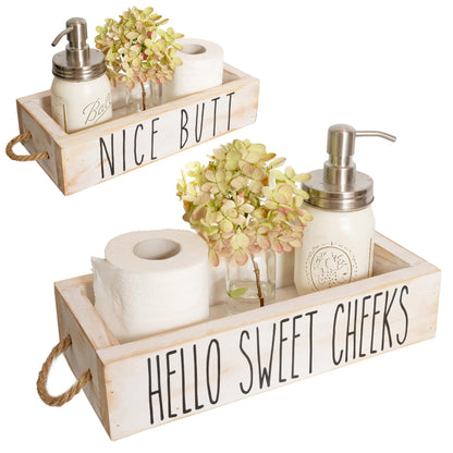 Nice Butt Bathroom Decor Box, 2 Sides - Funny Gift