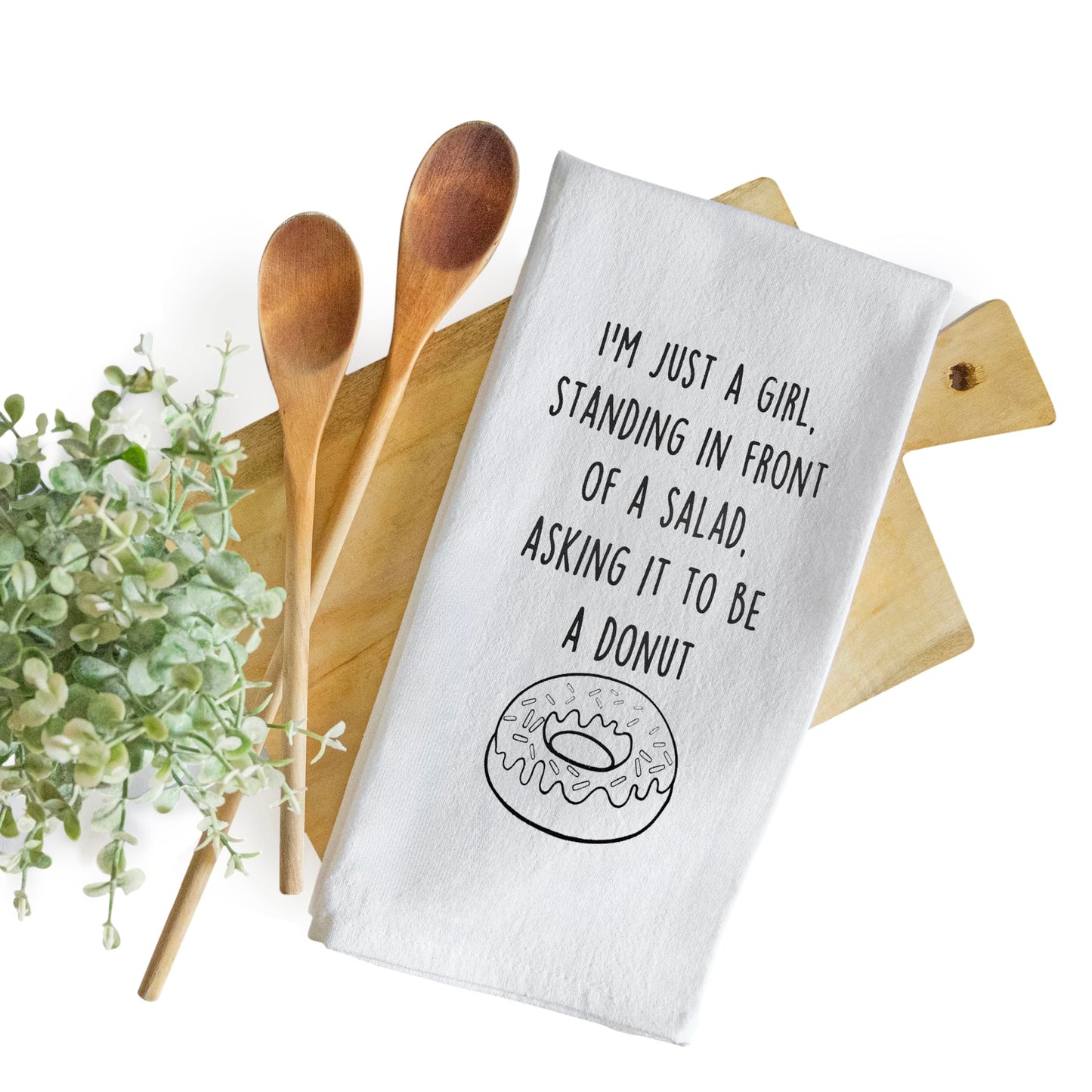 I'm Just A Girl Standing in Front of A Salad Funny Dish Towel 18x24 Inch