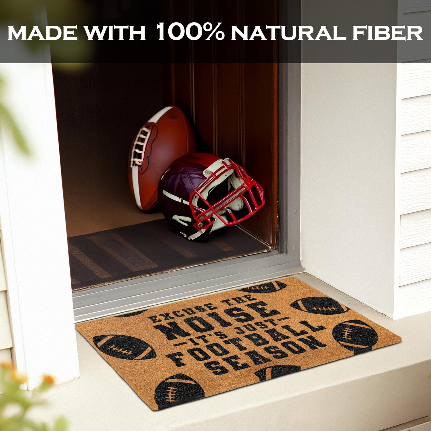 Excuse The Noise Its Just Football Season Doormat 30x17 Inch
