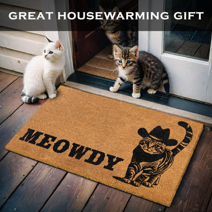 Meowdy Coir Doormat 30x17 Inch, Cat-lover Gift Cat-themed Doormats