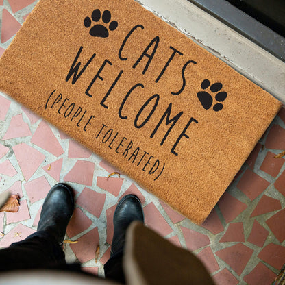 Cats Welcome People Tolerated Doormat 30x17 Inch