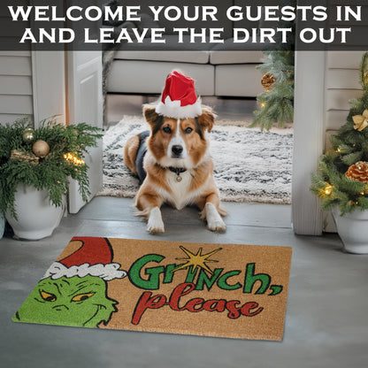 Grinch Please Door Mat Outdoor 30x17 Inch