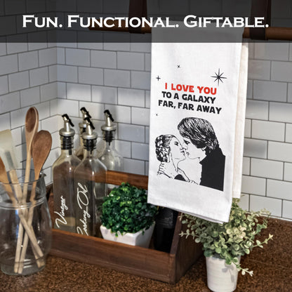 I Love You to a Galaxy Far, Far Away Kitchen Towel 18x24 Inch
