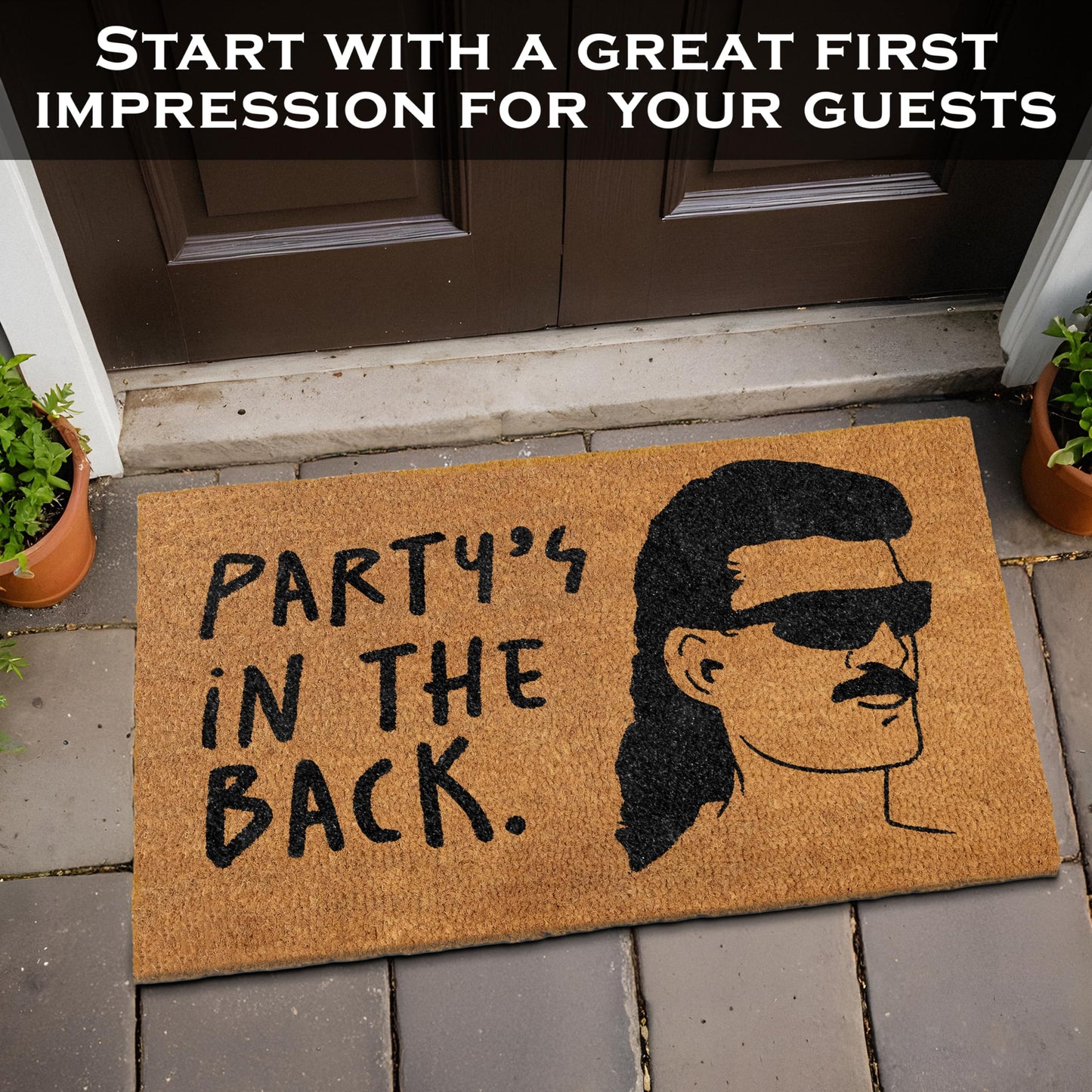 Party's in The Back Coir Door Mat 30x17 Inch