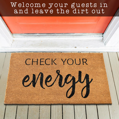 Coir Mat Check Your Energy 30"x17"