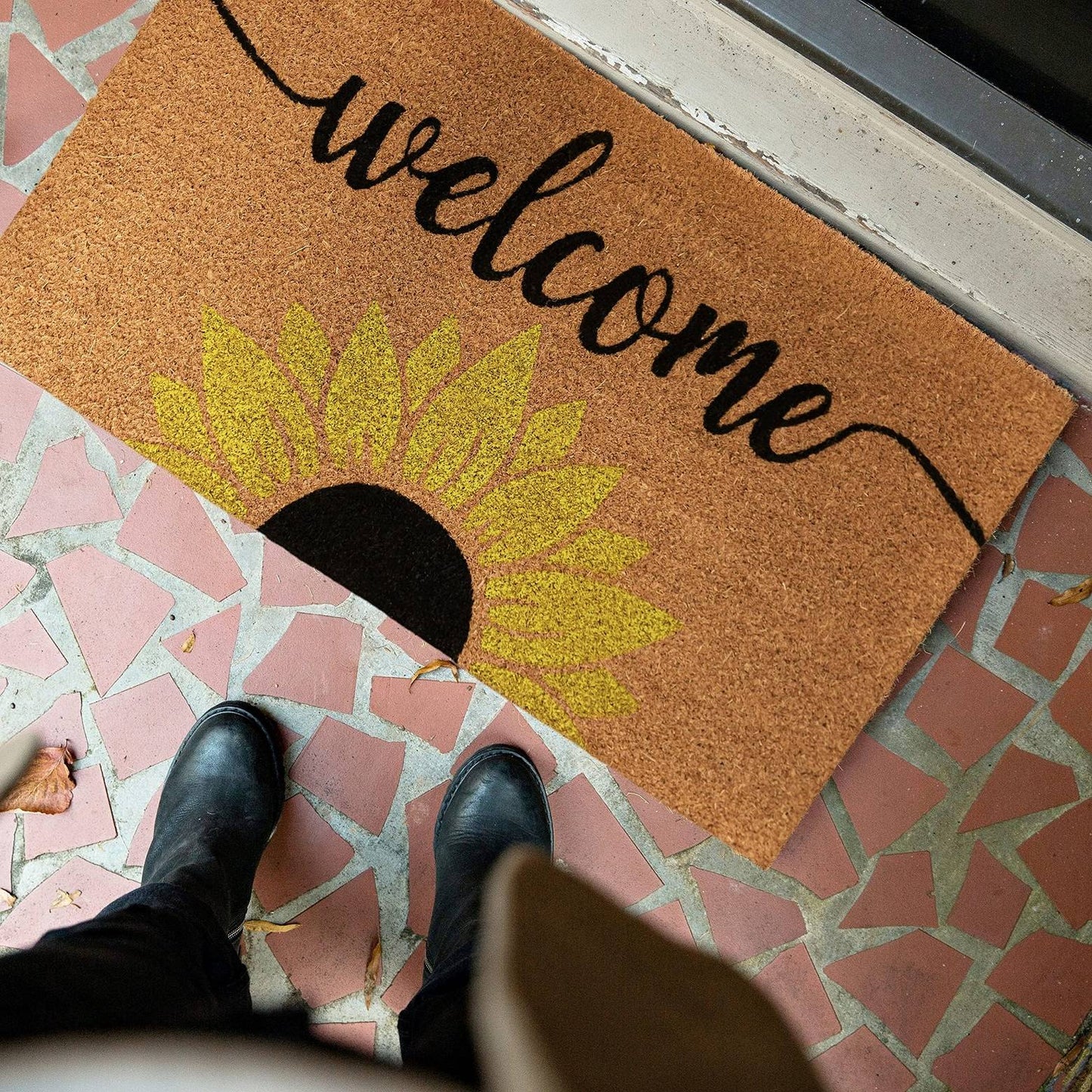 Welcome Sunflowers Doormat 30x17 Inch