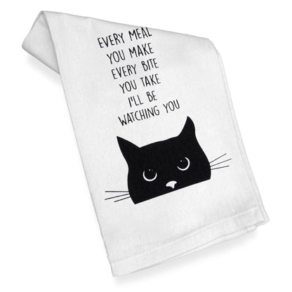 Every Bite You Take, I'll Be Watching You Cat Kitchen Towel 18x24 Inch