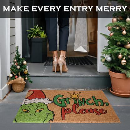 Grinch Please Door Mat Outdoor 30x17 Inch