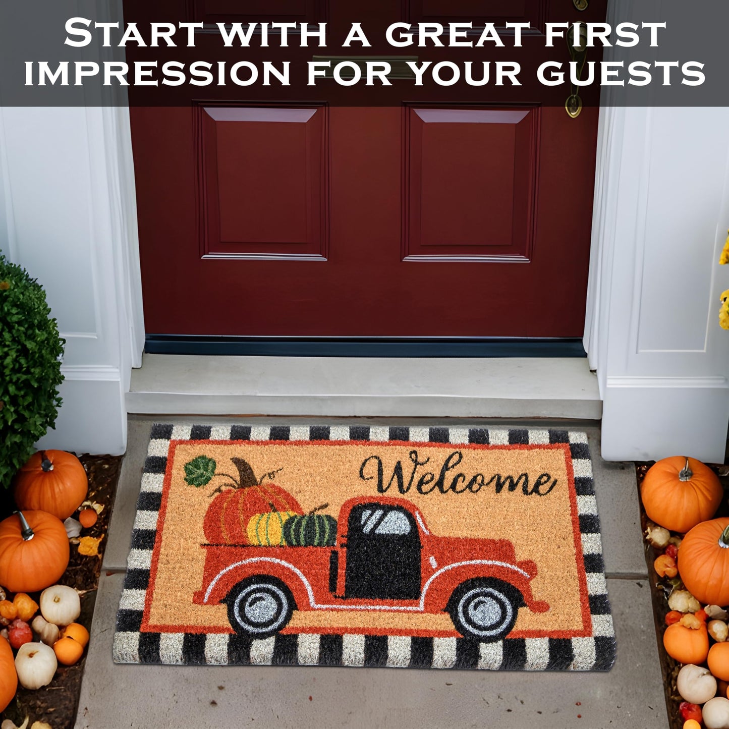 Welcome Fall Truck Door Mat 30x17 Inch