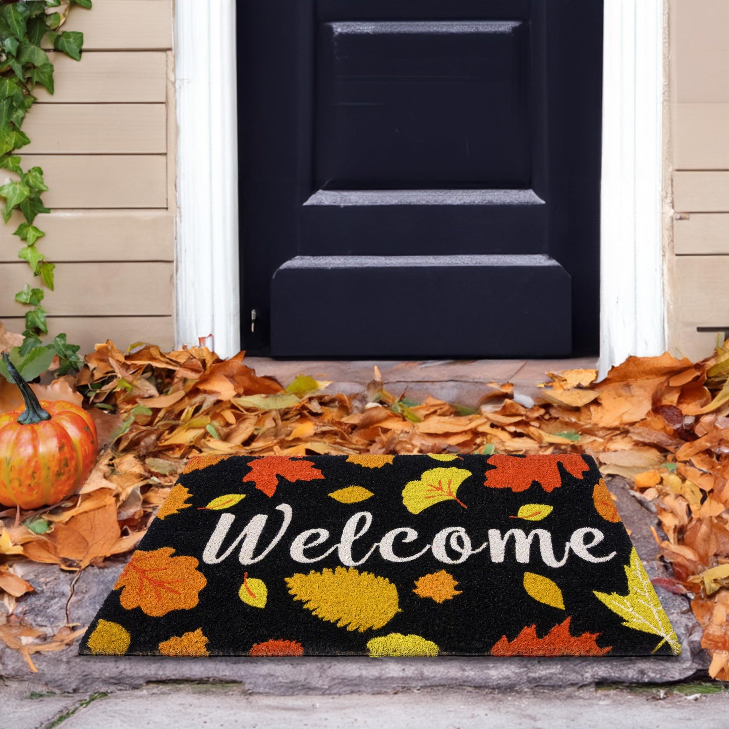 Welcome Leaves Fall Door Mat 30x17 Inch