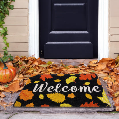 Welcome Leaves Fall Door Mat 30x17 Inch