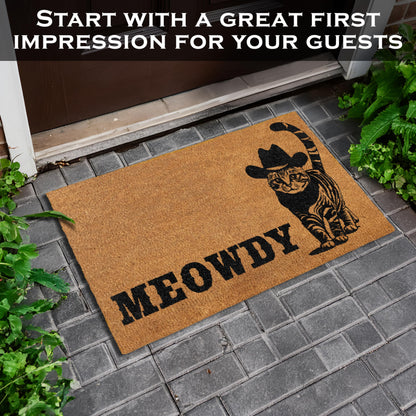 Meowdy Coir Doormat 30x17 Inch, Cat-lover Gift Cat-themed Doormats