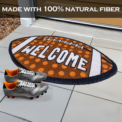 Fall Football-shaped Welcome Door Mat 30x17"