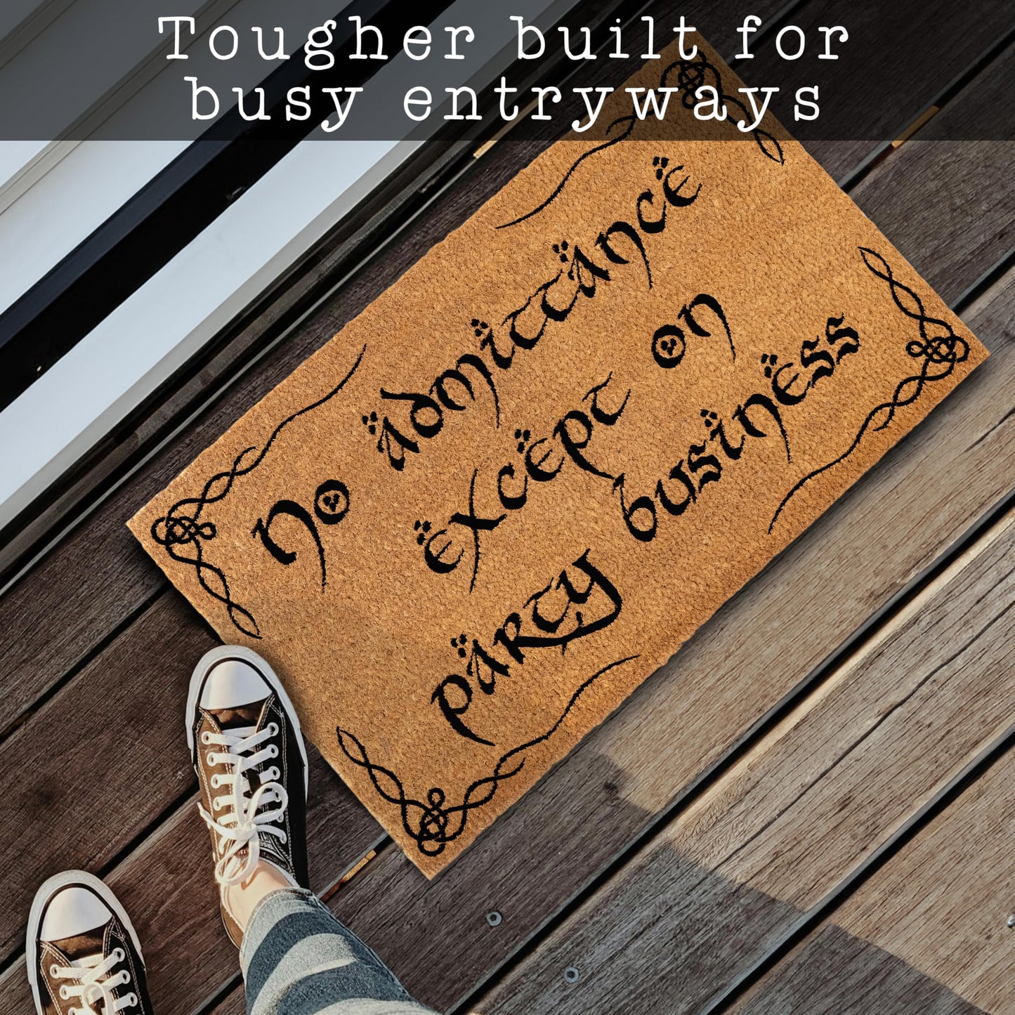 No Admittance Except On Party Business Coir Door Mat Outdoor 30x17 Inch