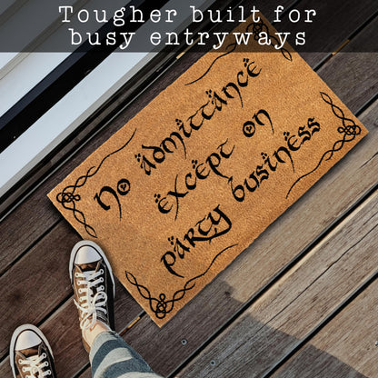 No Admittance Except On Party Business Coir Door Mat Outdoor 30x17 Inch