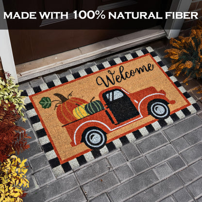 Welcome Fall Truck Door Mat 30x17 Inch