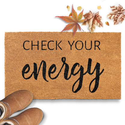Coir Mat Check Your Energy 30"x17"