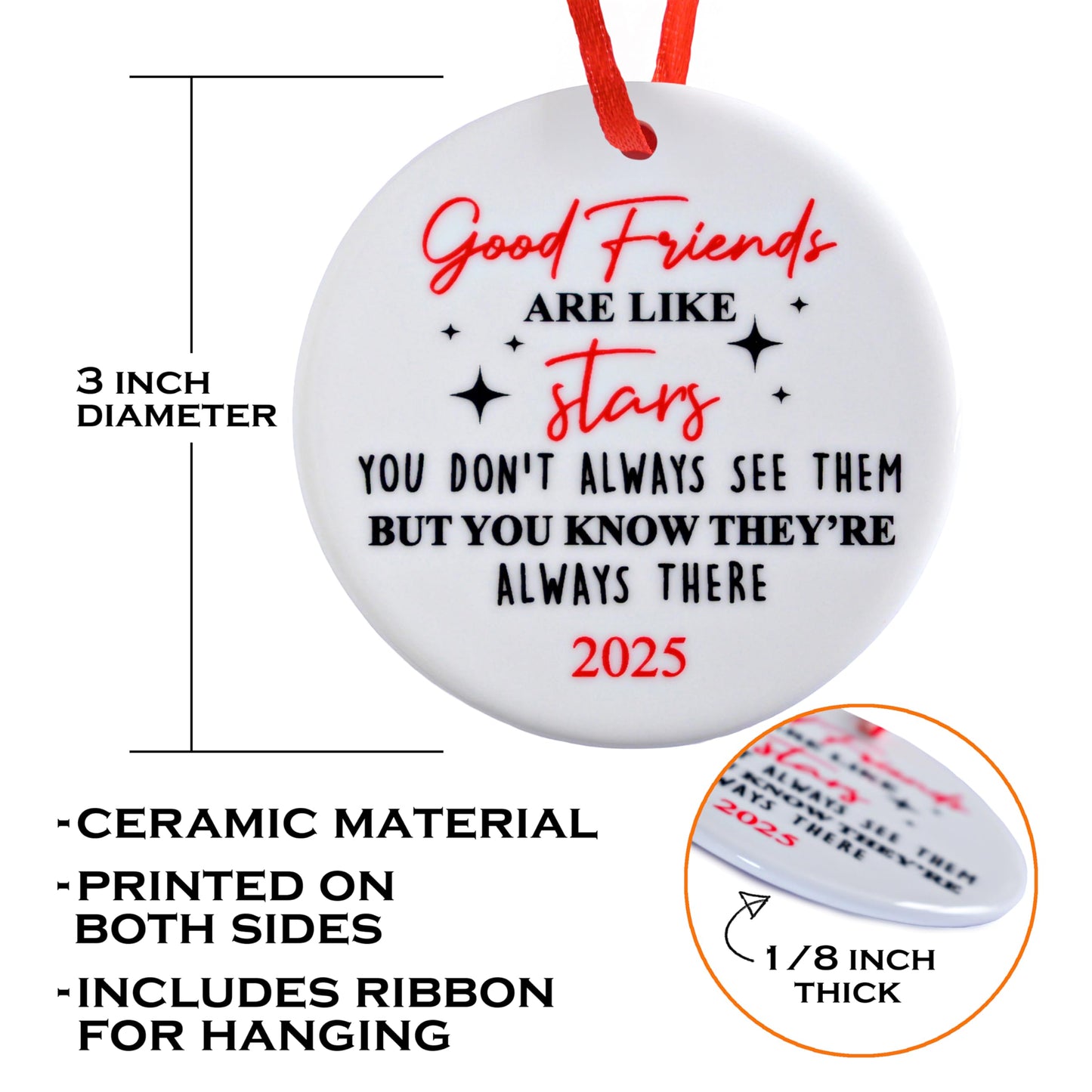 Good Friends Are Like Stars Ornament 3 Inch