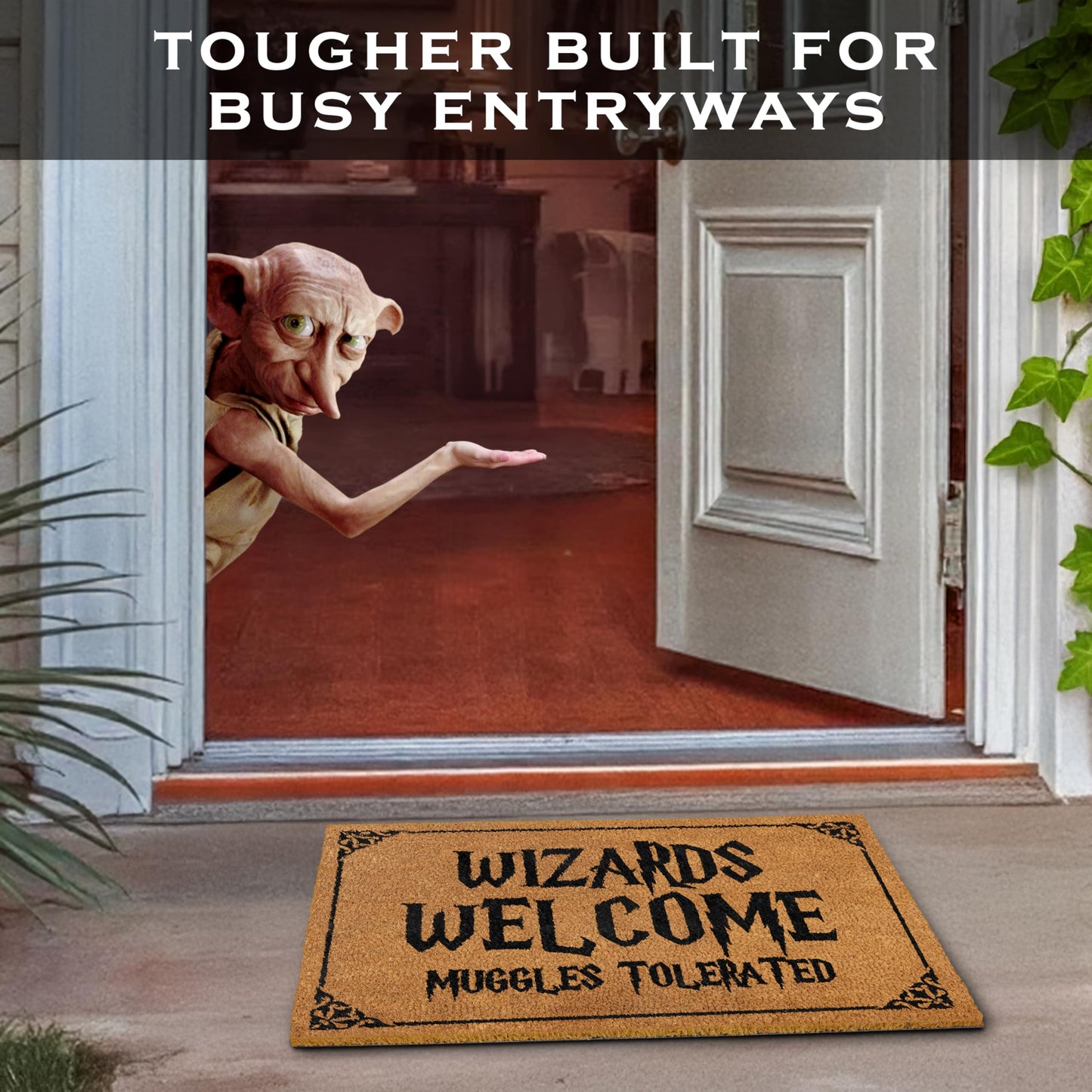 Wizards Welcome Tolerated Potter Door Mat Outdoor Coir 30x17 Inch
